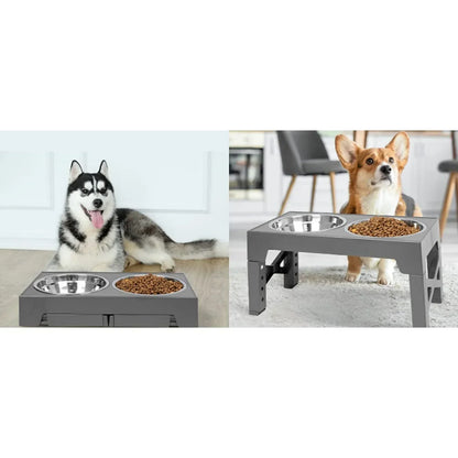 4 Height Adjustable Raised Dog Bowl Stand