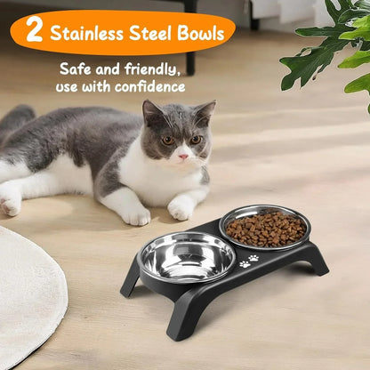 4 Height Adjustable Raised Dog Bowl Stand